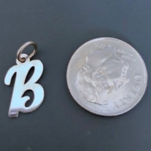 White 14kt Gold Initial B Pendant